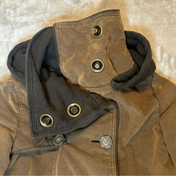 BKE Brown Corduroy Double Breast Insulated Grunge Jacket Coat S Bella Swan Vamp - Picture 12 of 16